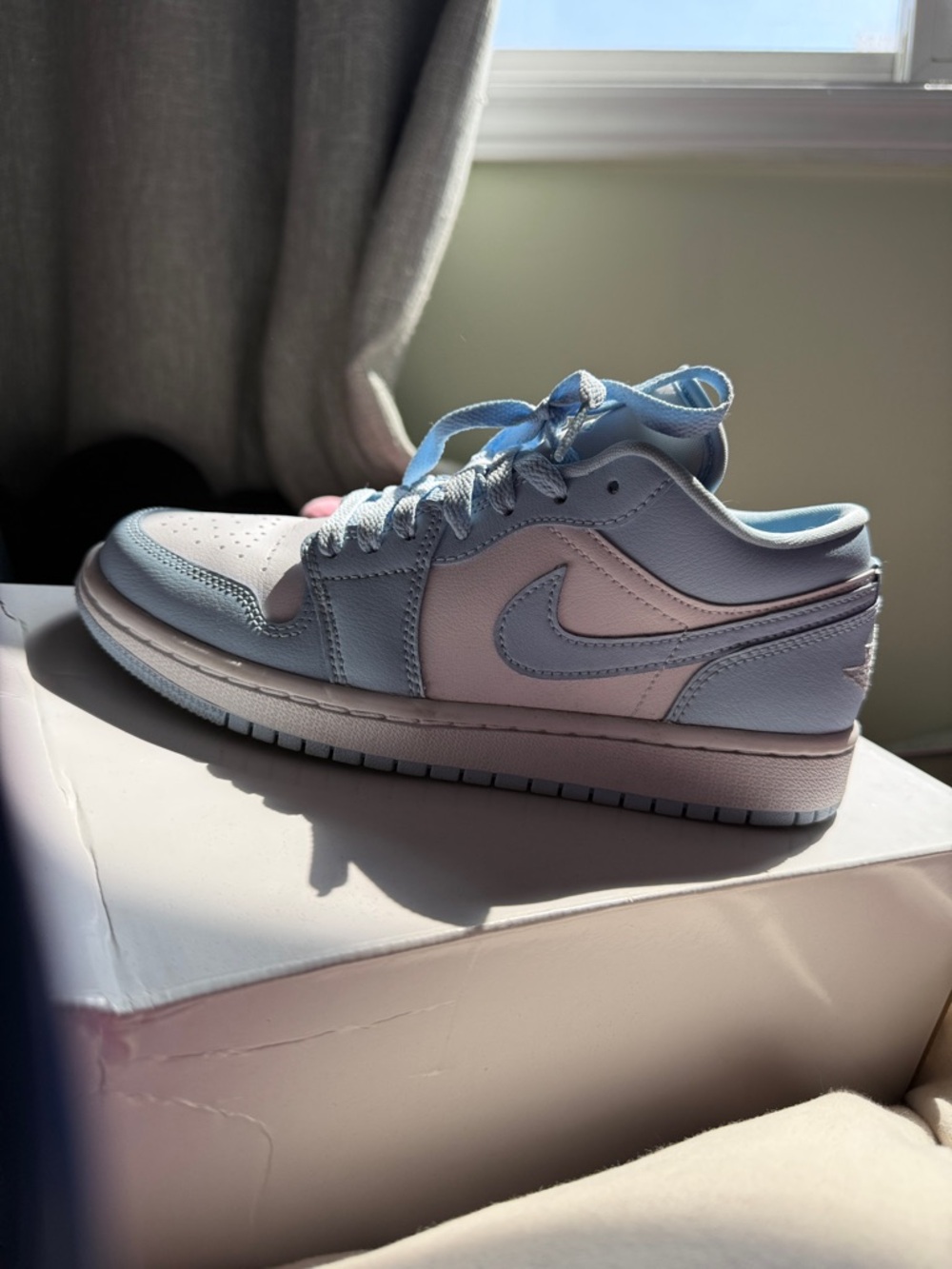 Nike Women’s Low Top Sneakers in Light Blue and White